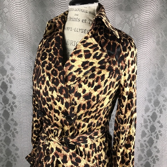 Vertigo Cheetah Leopard long trench coat - Picture 4 of 7